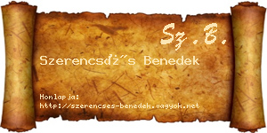 Szerencsés Benedek névjegykártya