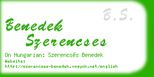 benedek szerencses business card