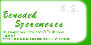 benedek szerencses business card